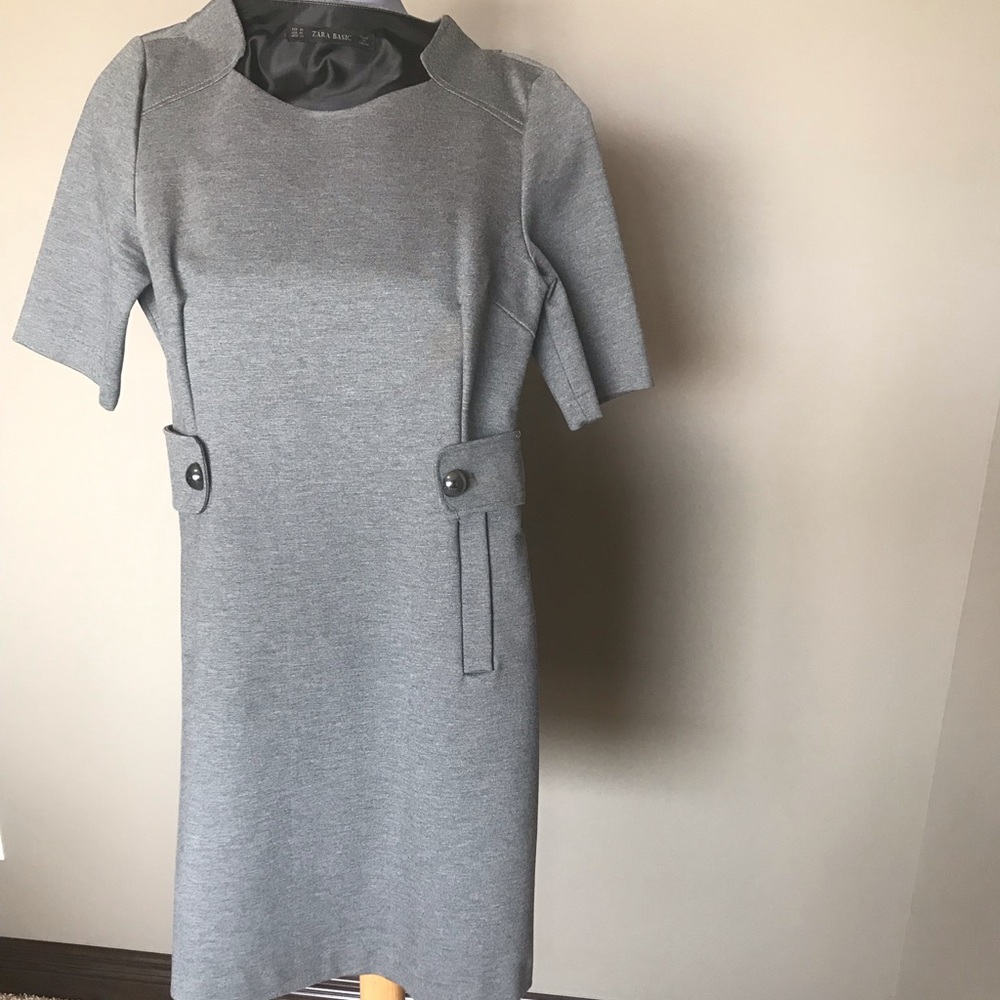 Short Sleeve Grey Dress